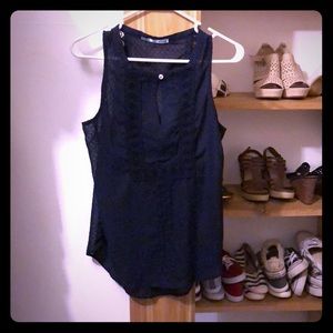 Navy sheer top
